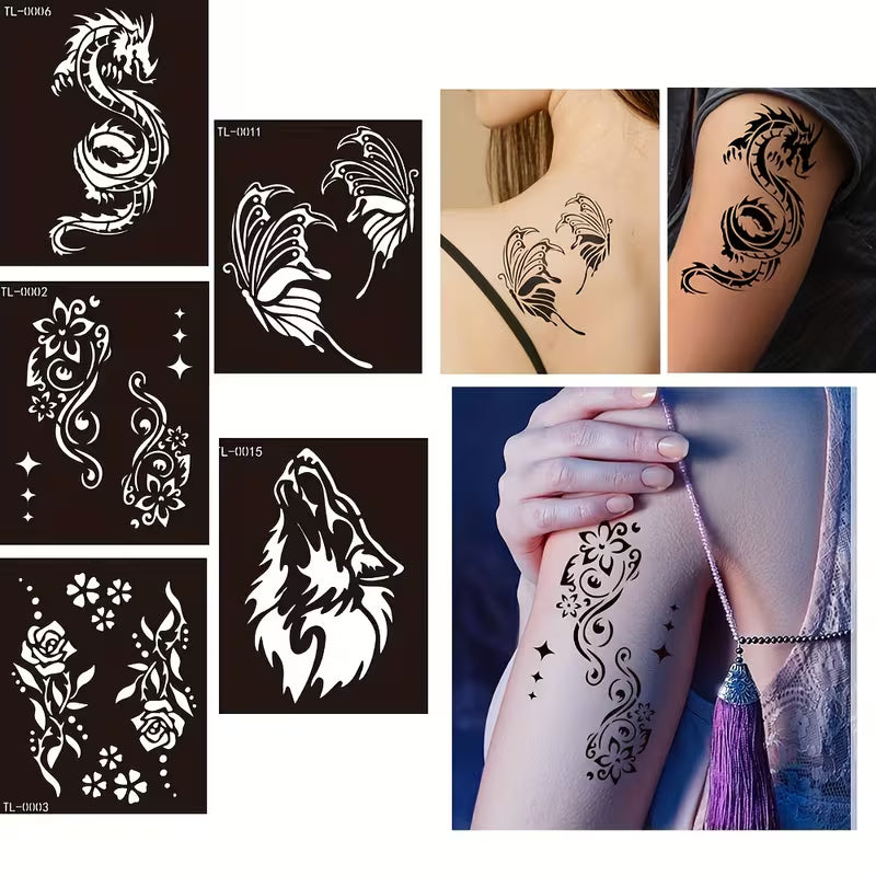 Reusable Tattoo Stencil Template for Body Art 8.5x10cm EY-0006