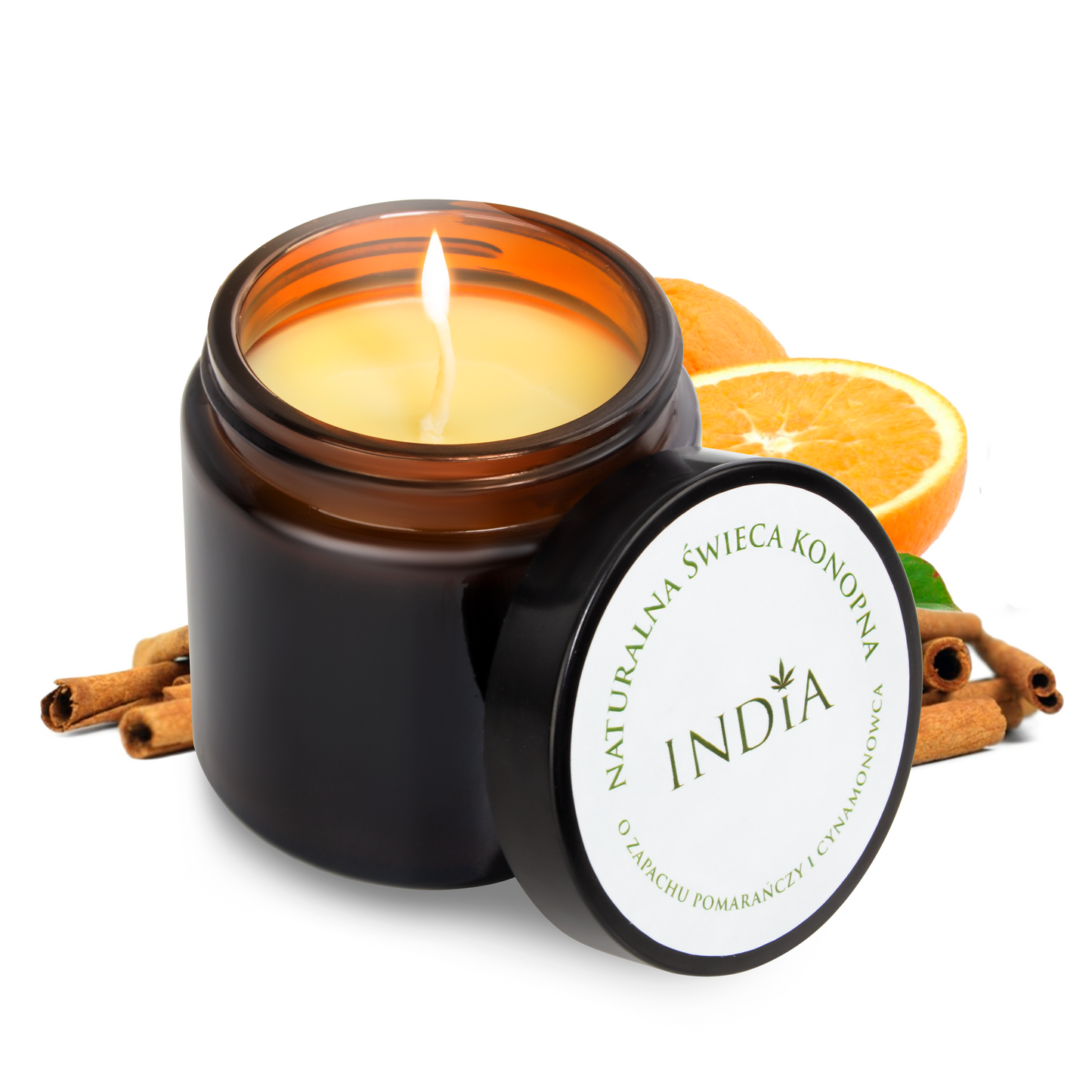 Organic Hemp Orange & Cinnamon Aroma Candle 90g