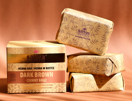 Organic Henna Hair Dye - Henna Bar Dark Brown 240g (3x80g)