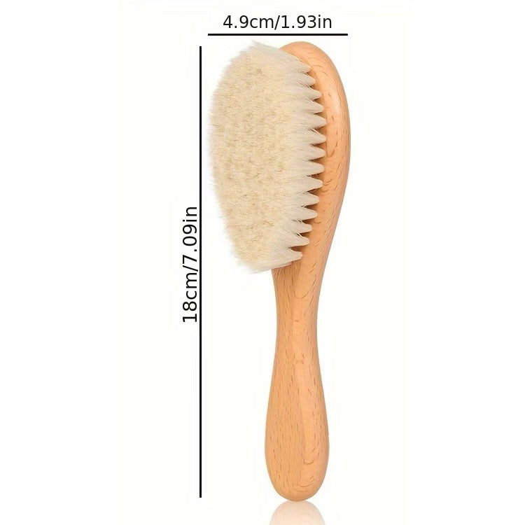 Natural Wooden-Handled Goat Hair Facial Brush 18cm