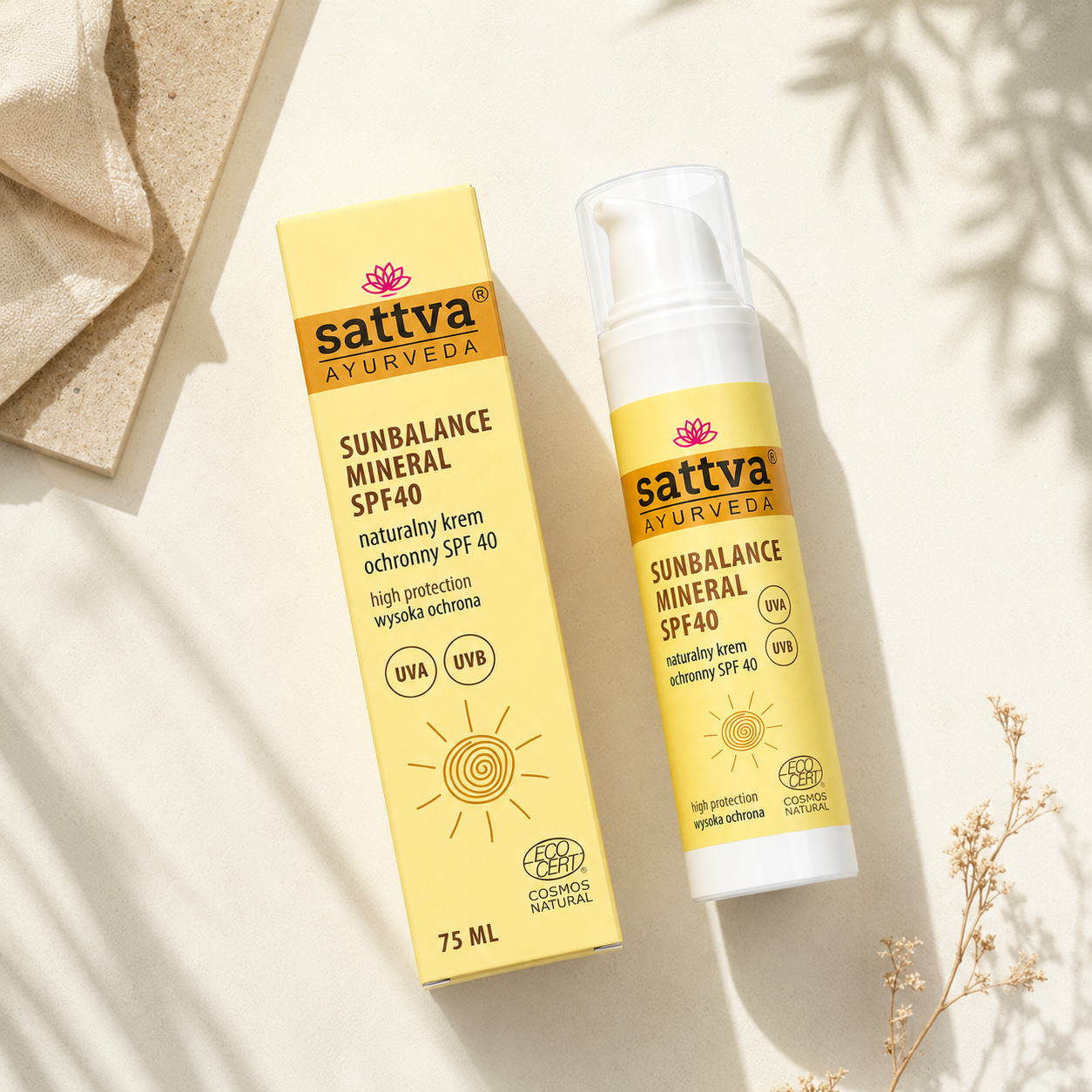 Natural SunBalance Mineral Sunscreen SPF 40 – Turmeric, Argan Oil & Aloe Vera 75ml