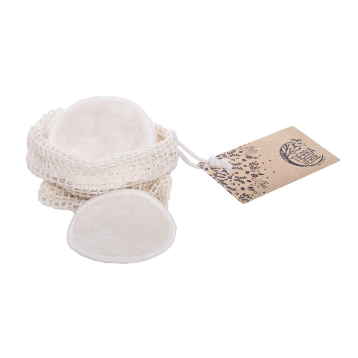 Organic cotton Cosmetic washable velvet pad with terry side 6 pcs (7cm)