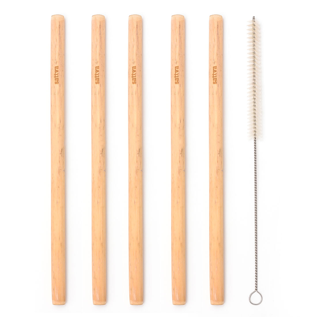 Natural Bamboo straw 5+1