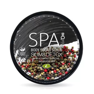 Sugar scrub with activated charcoal and pepper mix Detox