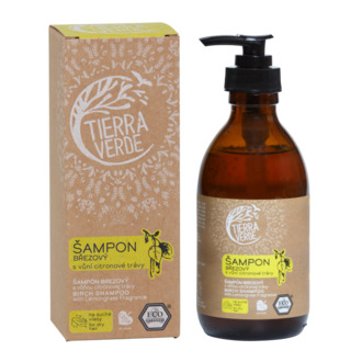 Organic Birch Shampoo with Lemongrass Scent 230 ml (glass bottle)
