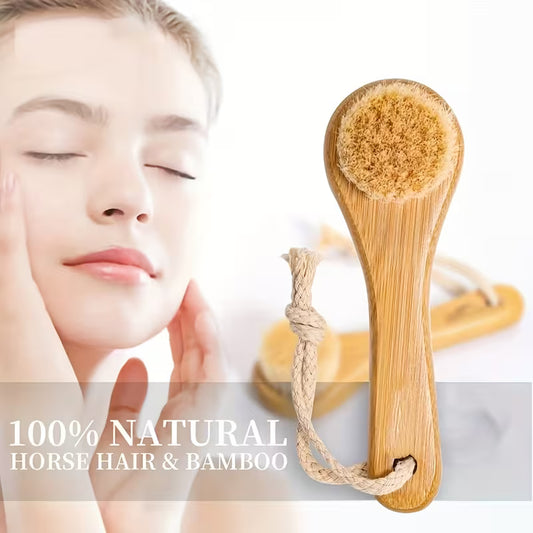 Natural Bamboo-Handled Horsehair Facial Brush 14cm