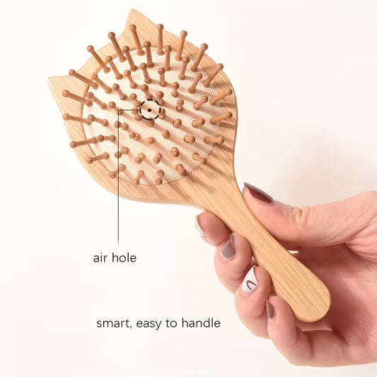 Cute Cat Shape Bamboo Hair Brush 16cm