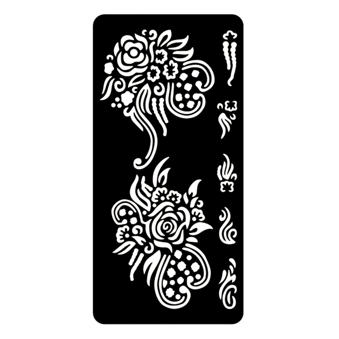 Stencil Riutilizzabile per Tatuaggi per Body Art 8,5x17,5cm F25