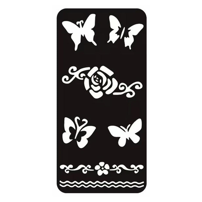 Modello di stencil riutilizzabile per tatuaggi e body art 8,5x17,5cm F5