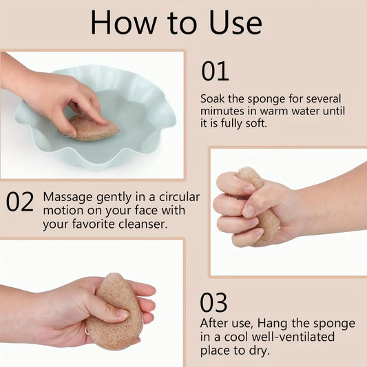 Natural Konjac Facial Cleansing Sponge - Circular shape