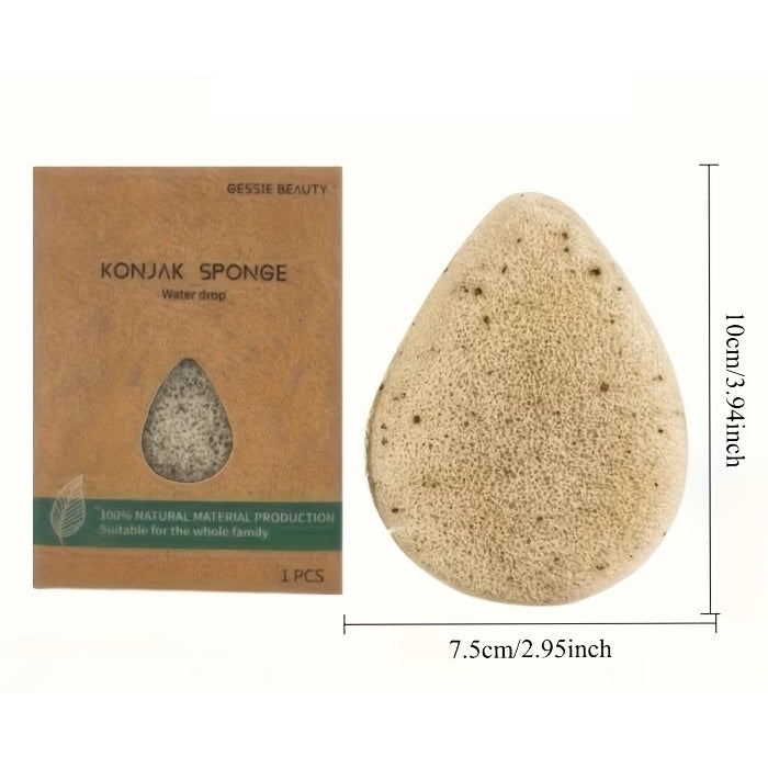 Natural Walnut Konjac Facial Cleansing Sponge - Water drop
