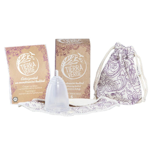 Menstrual cup S size (panty liner and cleaning powder included)