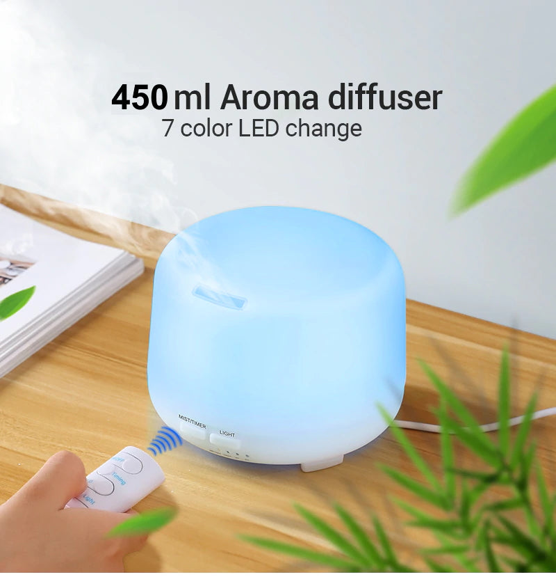 Aroma Diffuser & Air Humidifier 450ml 7 Multicolor LED & Remote control