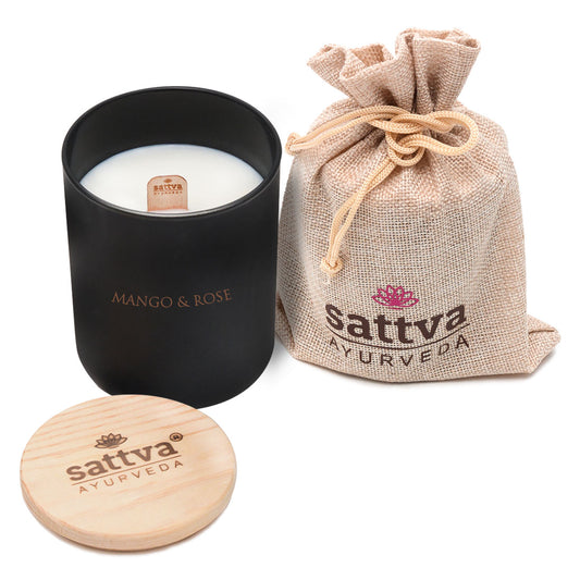 Organic Soy Aroma Candle – Mango & Indian Rose 180g (50 hours)