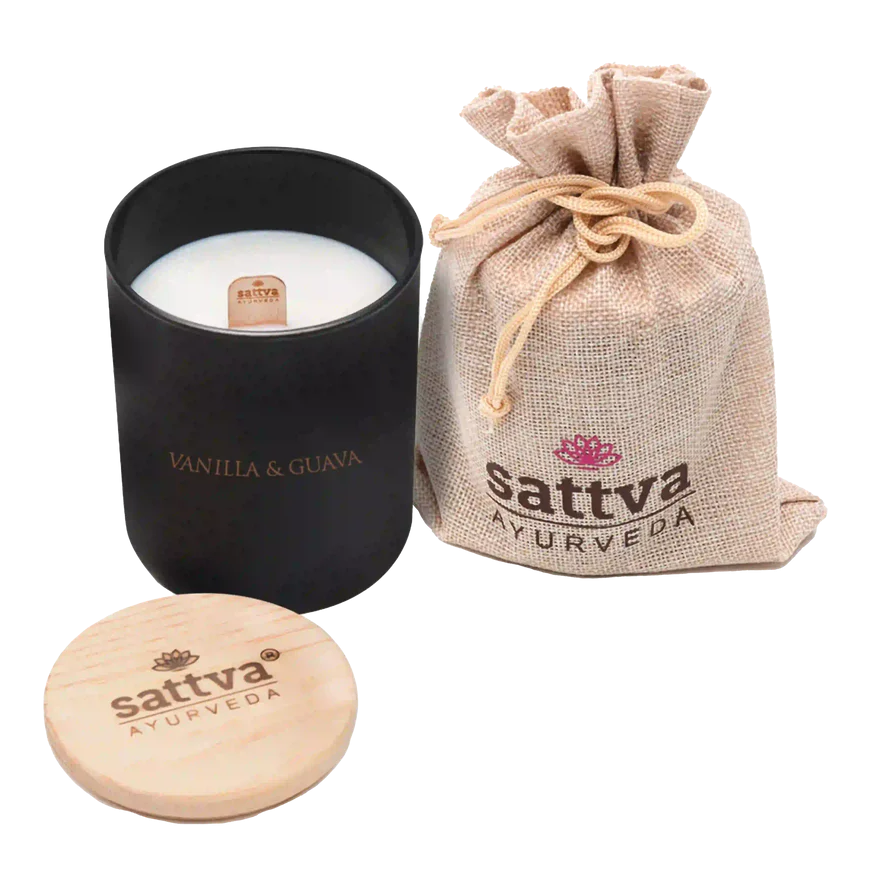 Organic Soy Aroma Candle – Vanilla & Guava 180g