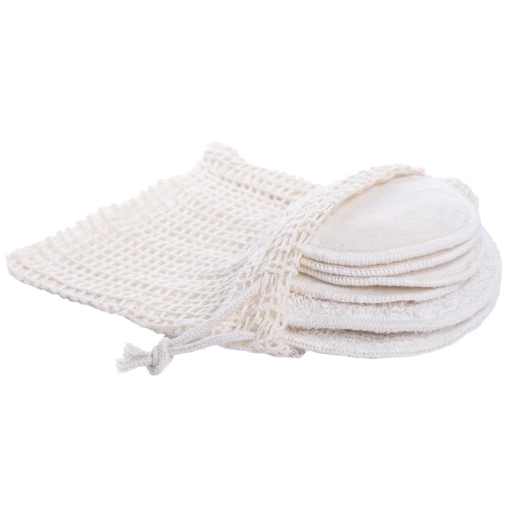 Organic Cotton Reusable Velvet Makeup Remover Pads with Terry Side – 6 pcs (2x9cm + 4x7cm)
