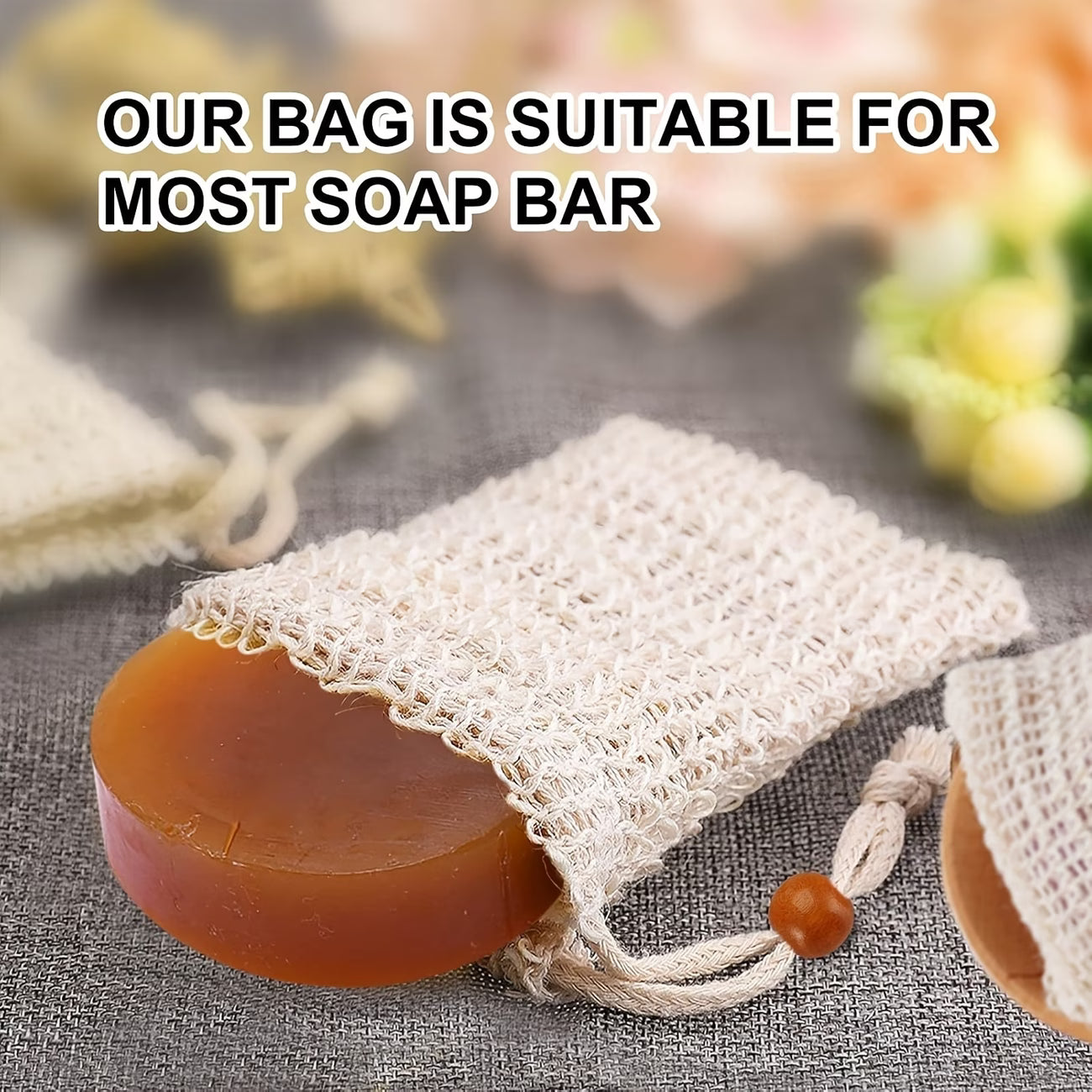 Organic Cotton Soap Wash Pouch – Natural Exfoliating Bath Sponge