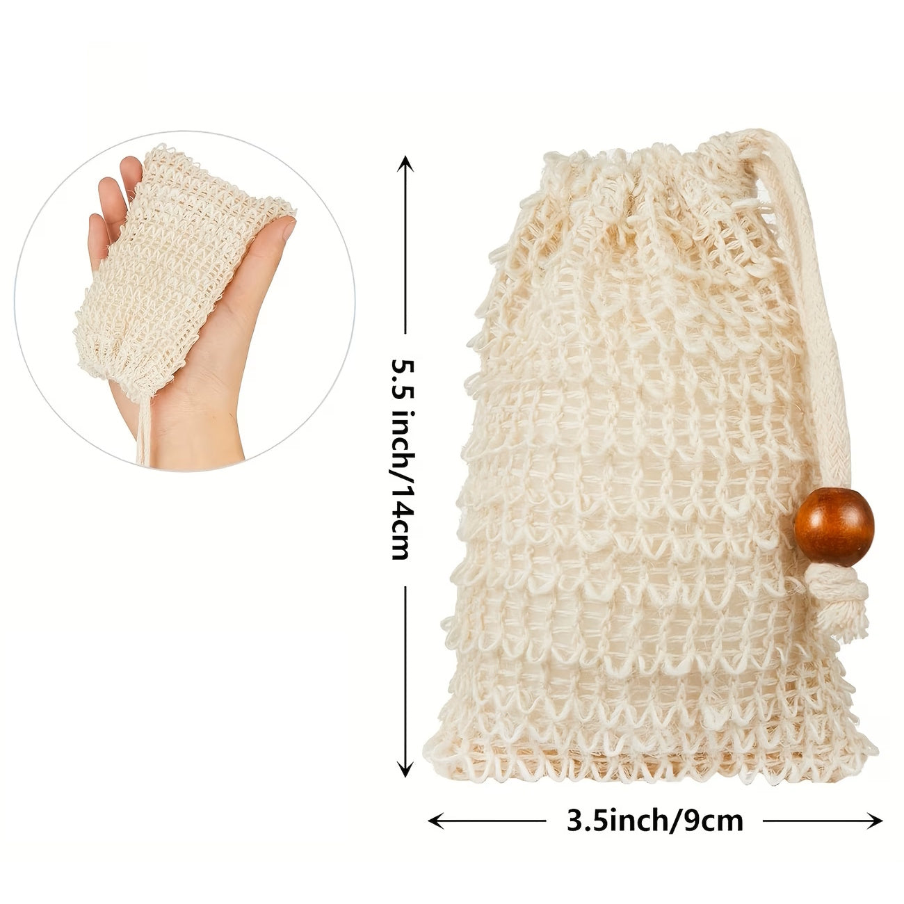 Organic Cotton Soap Wash Pouch – Natural Exfoliating Bath Sponge