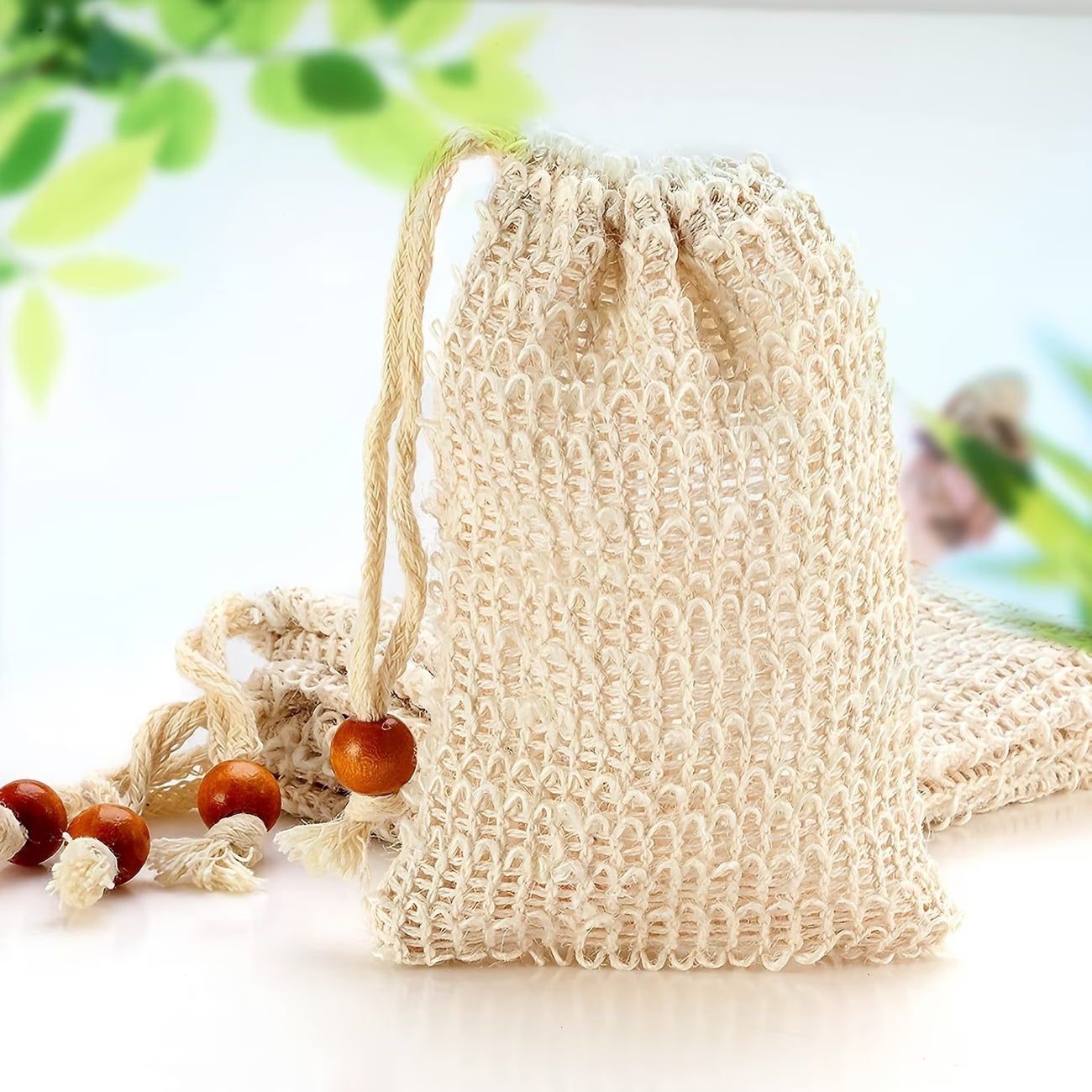Organic Cotton Soap Wash Pouch – Natural Exfoliating Bath Sponge