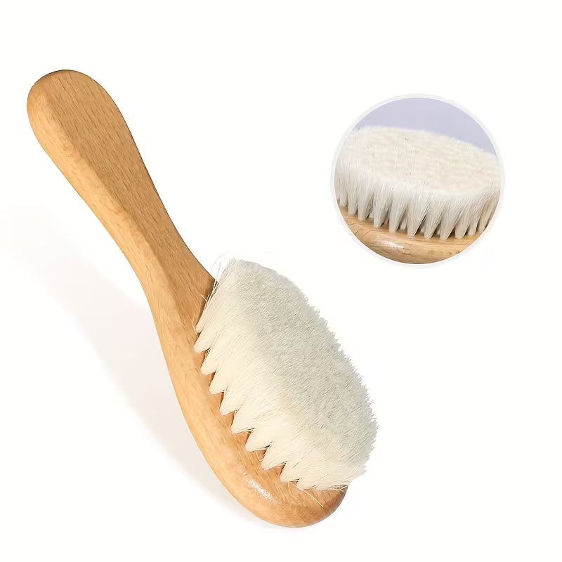 Natural Wooden-Handled Goat Hair Facial Brush 18cm