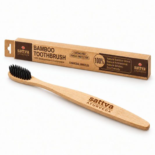 Spazzolino da denti in bambù naturale – Setole medie al carbone