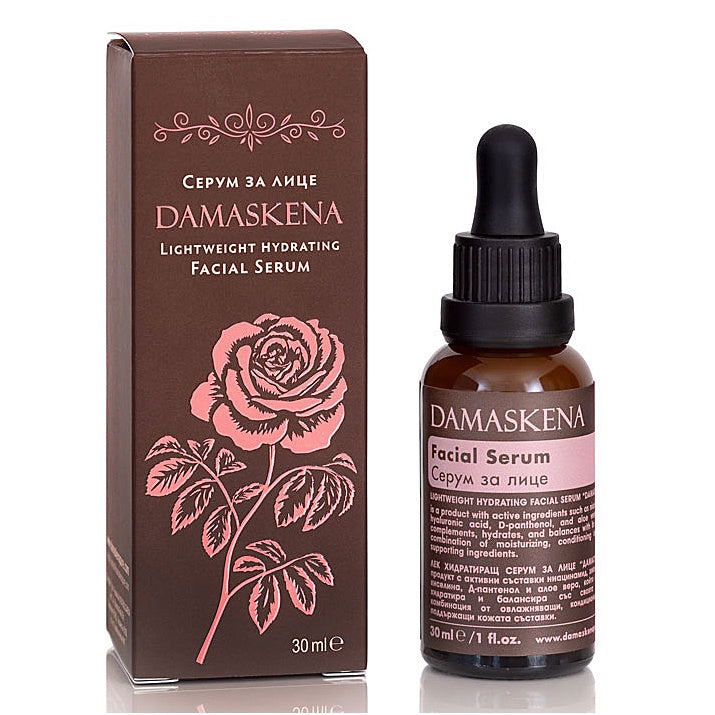 Damaskena Pure Facial Serum with Rose Water, Vitamin B3 & B5, Aloe Vera 30ml