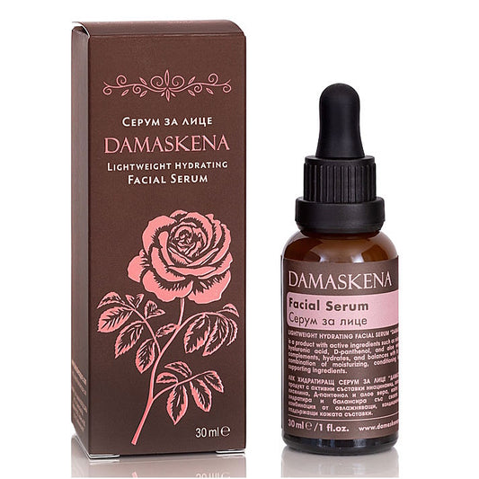 Сыворотка для лица Damaskena Pure с розовой водой, витаминами B3 и B5, алоэ вера 30 мл