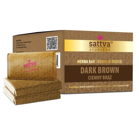 Tintura per capelli biologica - Barra di henné castano scuro 240 g (3x80 g)