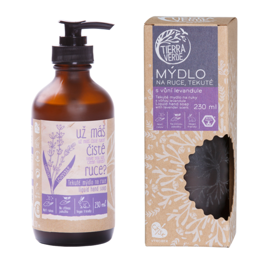 Liquid hand soap – Lavender 230 ml (glass bottle)