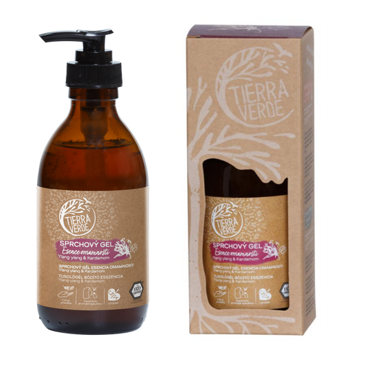 Organic Shower gel Essence of Passion with Ylang-ylang & Cardamom 230 ml (glass bottle)