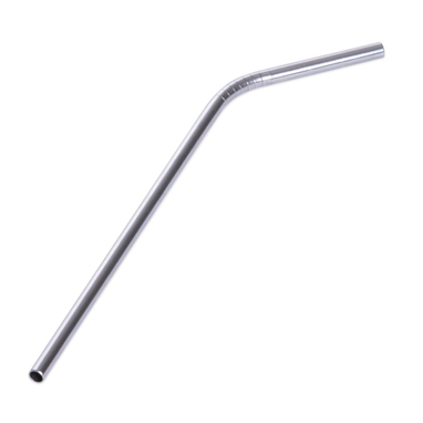 Bent stainless steel straw for cocktails and drinks