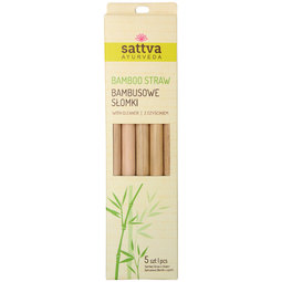 Natural Bamboo straw 5+1